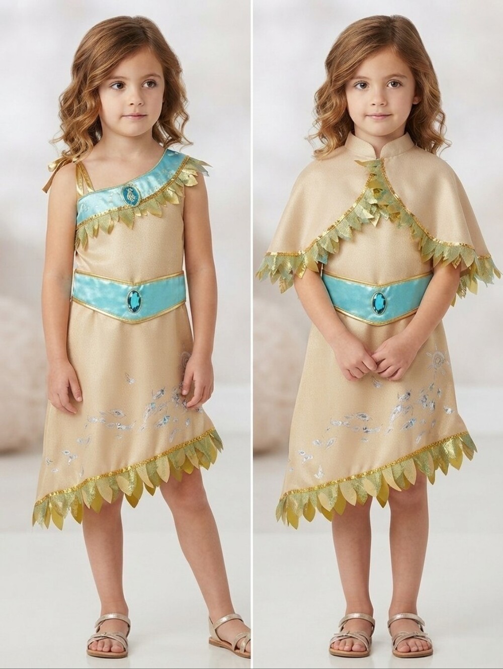 Disney Store Pocahontas Costume 4 Dress Cape Belt Princess